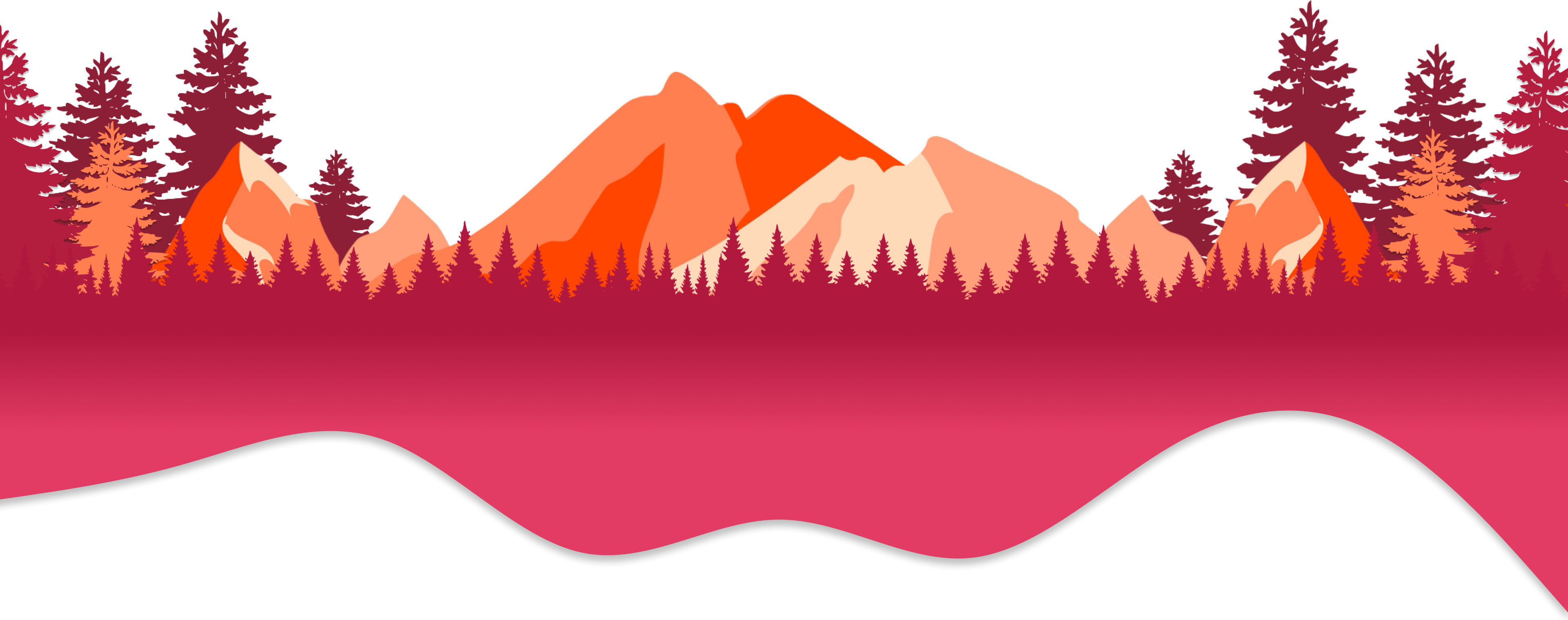 Mountain and tree decoration