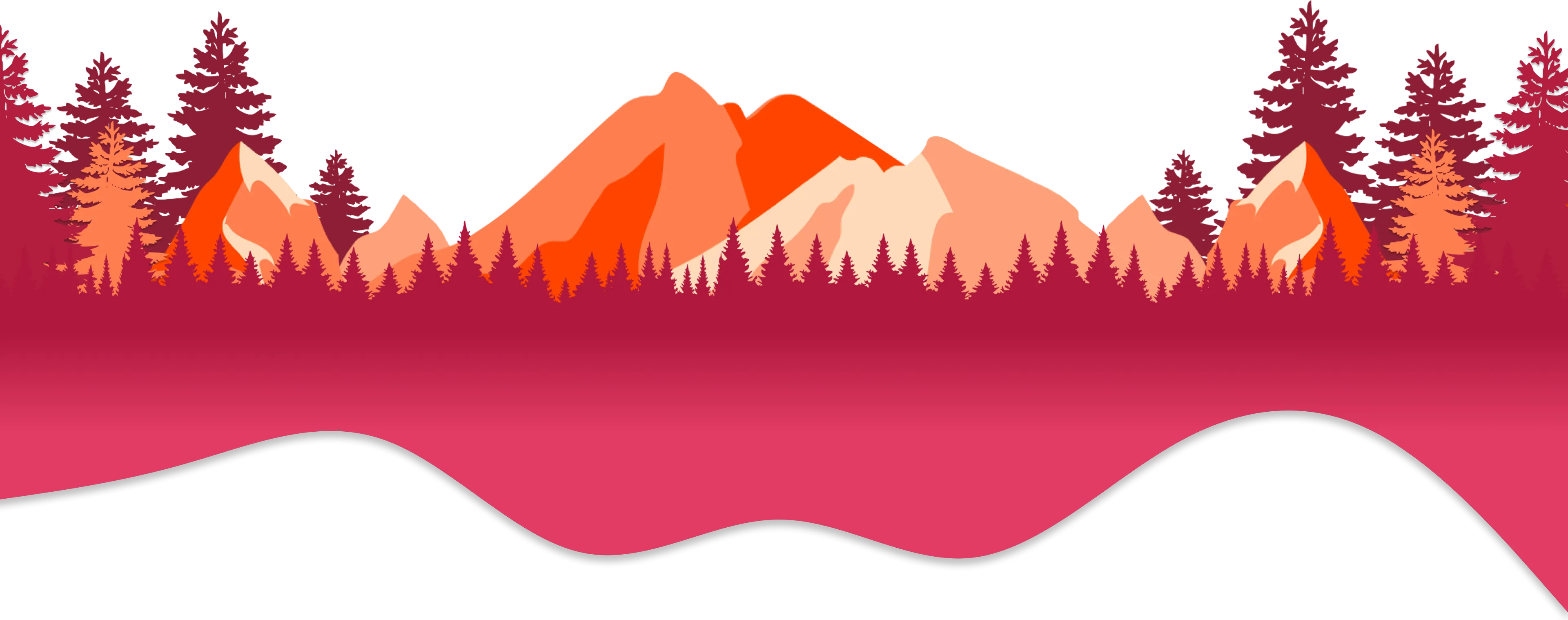 Mountain and tree decoration